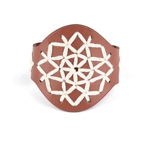4 for $20 🤎 Cross-Stitch Brown Leather Bracelet